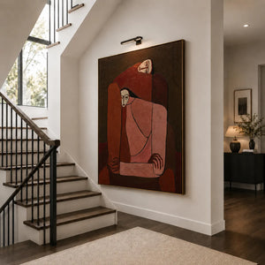 Interlocking Figures in Terracotta and Rose Wall Art styled interior scene 2 | OILDECO