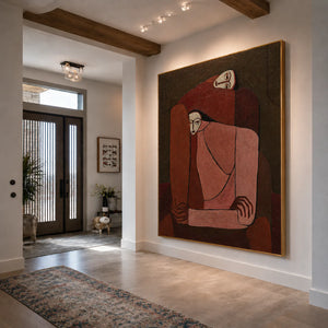 Interlocking Figures in Terracotta and Rose Wall Art styled interior scene 3 | OILDECO