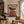 Wide Brown Hat Above Red and Cream Stripes Wall Art styled interior scene 5 | OILDECO