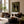 Cream-Clad Figure with a Black Horse on Olive Wall Art styled interior scene 2 | OILDECO