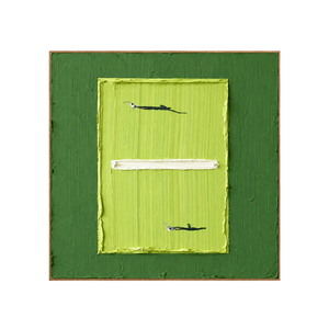Tiny Tennis Players on a Lime-Green Court Wall Art | OILDECO