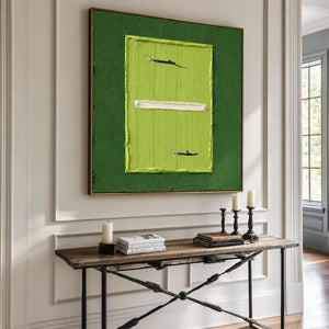Tiny Tennis Players on a Lime-Green Court Wall Art styled interior scene 1 | OILDECO