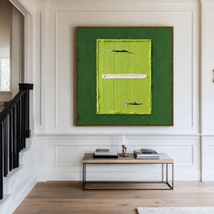 Tiny Tennis Players on a Lime-Green Court Wall Art styled interior scene 2 | OILDECO