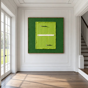 Tiny Tennis Players on a Lime-Green Court Wall Art styled interior scene 4 | OILDECO