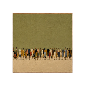 Colorful Crowd Beneath an Open Olive Field Wall Art | OILDECO
