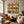 Nine Hat Figures in a Grid of Warm Stripes Wall Art styled interior scene 3 | OILDECO
