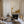 Sculpted White Roses over Golden Textures Wall Art styled interior scene 2 | OILDECO