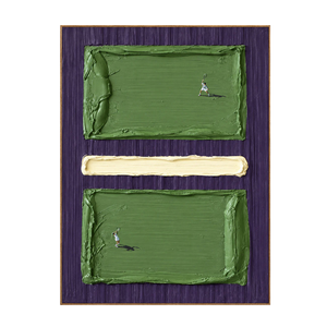 Tiny Tennis Players on Green and Violet Wall Art | OILDECO