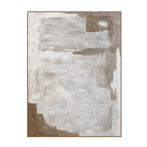 Chalk White Layers over Taupe Abstract Wall Art | OILDECO