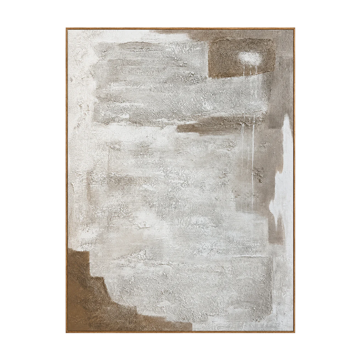 Chalk White Layers over Taupe Abstract Wall Art