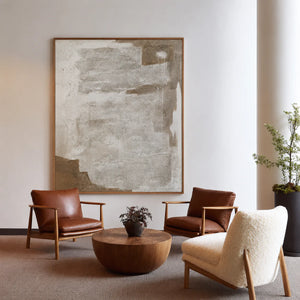 Chalk White Layers over Taupe Abstract Wall Art styled interior scene 5 | OILDECO