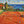 Terracotta Tennis Court above a Blue Bay Wall Art artwork view | OILDECO