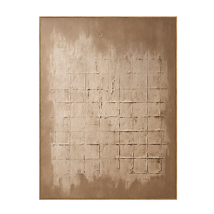 Weathered Sand Grid on Warm Taupe Wall Art | OILDECO