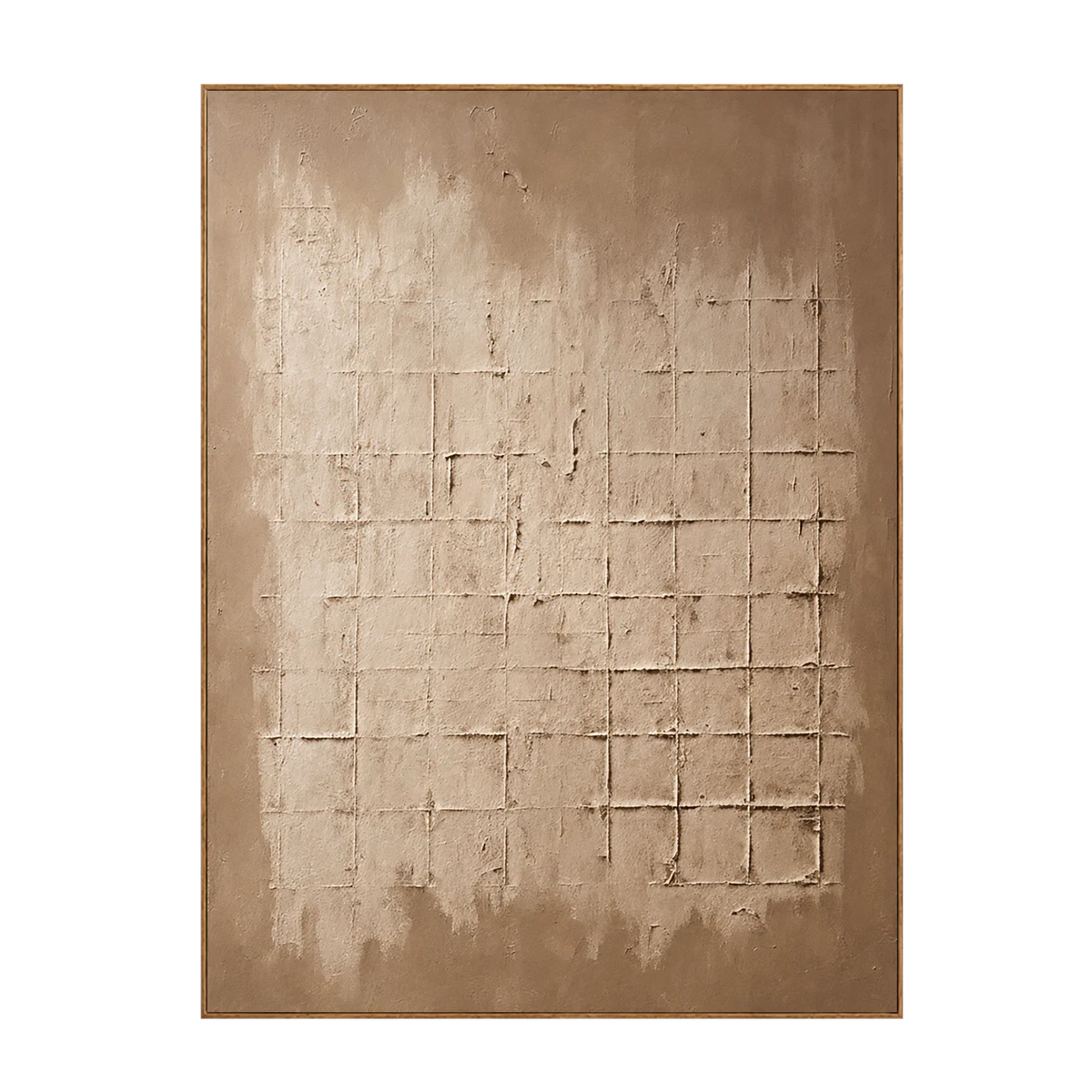 Weathered Sand Grid on Warm Taupe Wall Art