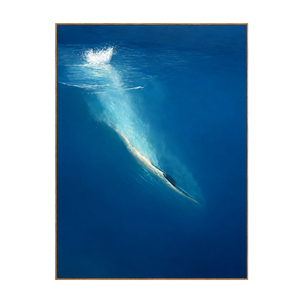 Diver beneath a White Splash in Deep Blue Wall Art | OILDECO