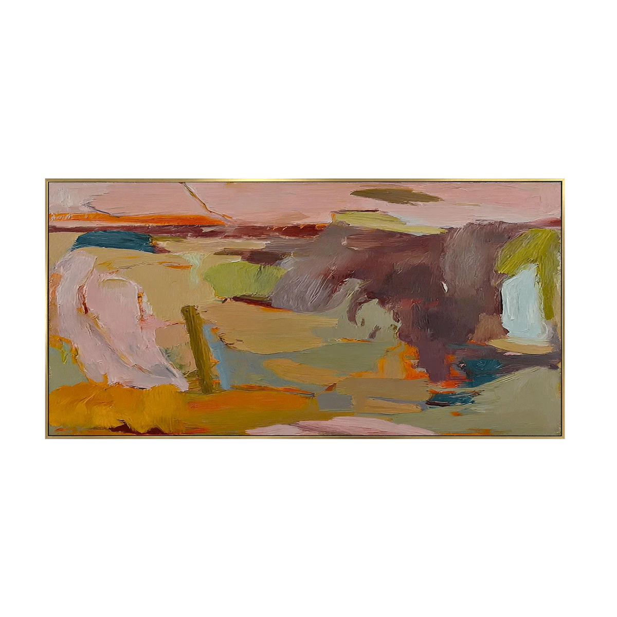 Blush and Ochre Abstract Color Fields Wall Art