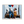 Bench Companions with Red and Blue Balloons Wall Art | OILDECO