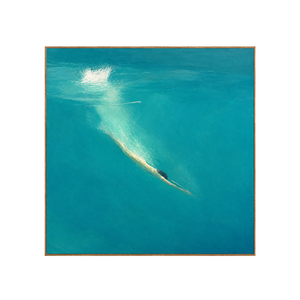 Golden Dive into Turquoise Water Wall Art | OILDECO