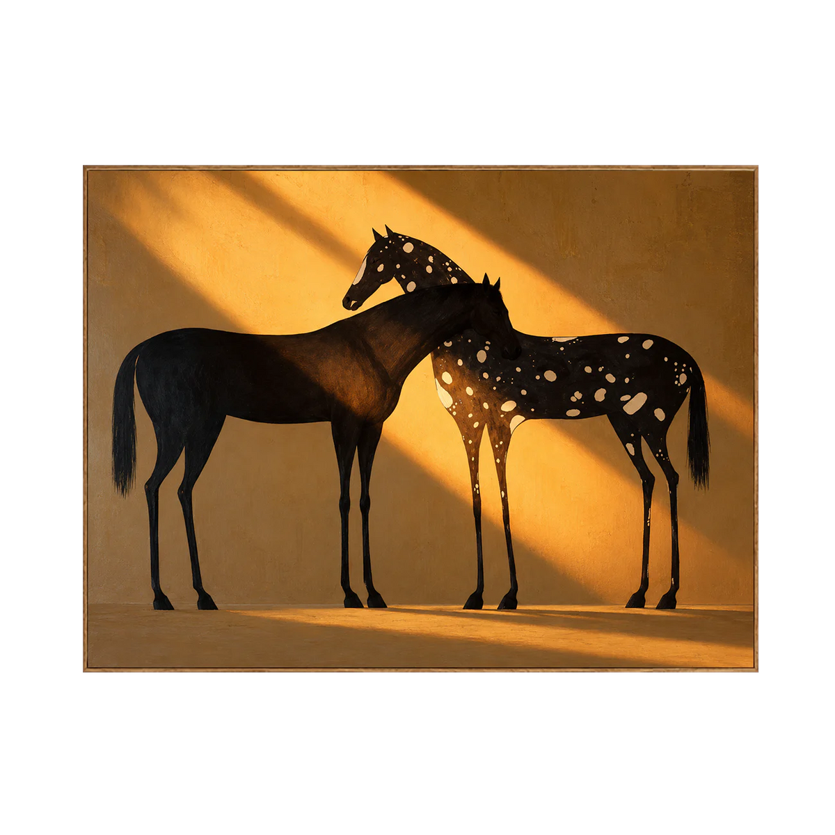 Two Horses in Amber Sunlight Wall Art