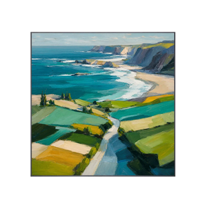 Turquoise Cliffs Coastal Wall Art | Oildeco