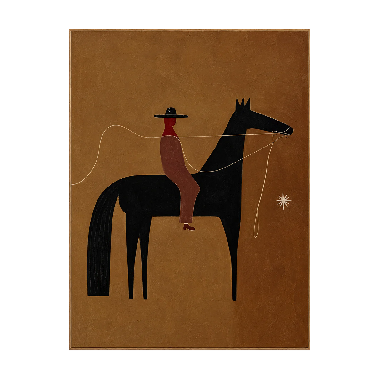 Horse and Rider with a Wandering Rope Wall Art