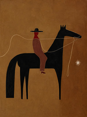 Horse and Rider with a Wandering Rope Wall Art artwork view | OILDECO