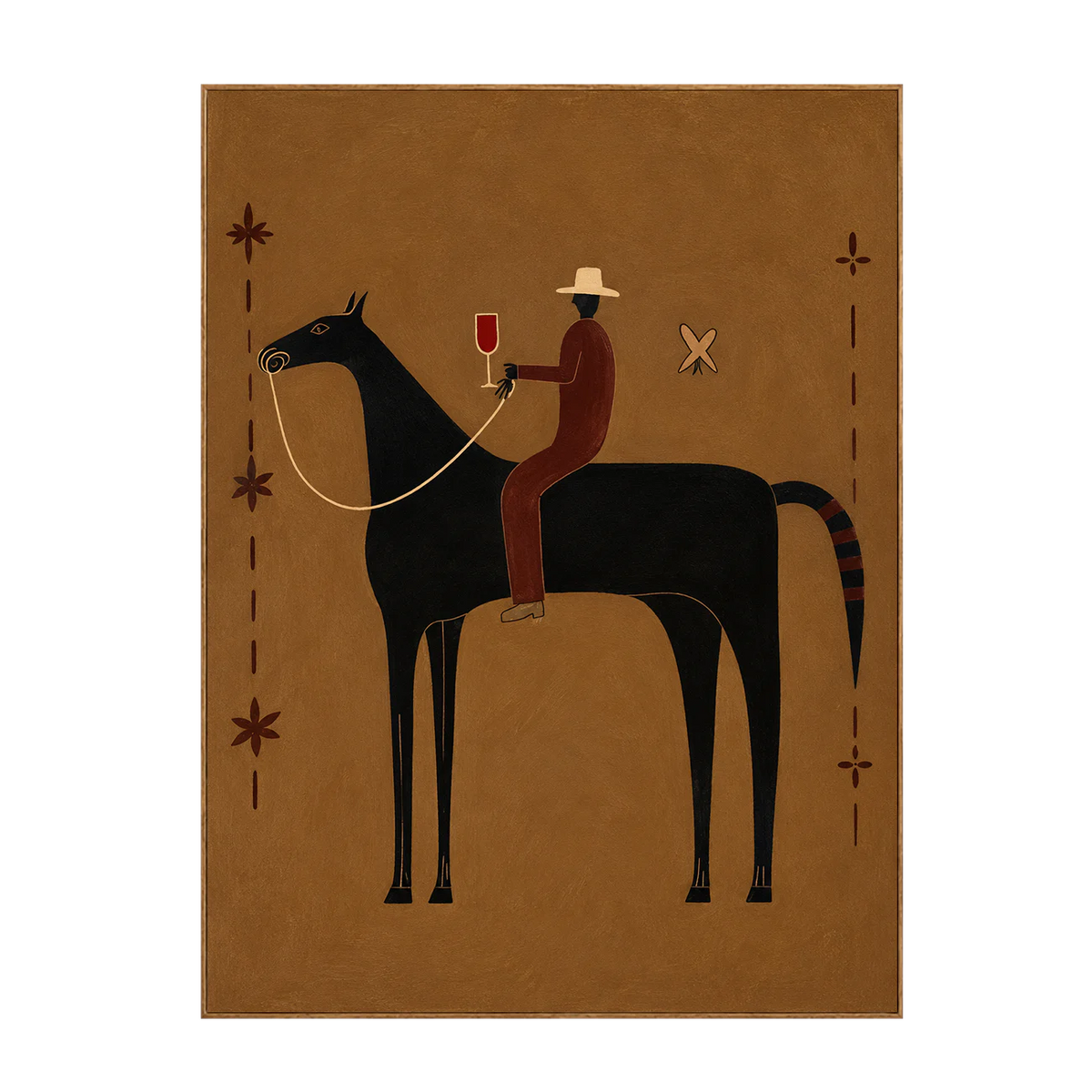 Equestrian Toast beneath a Cream Hat Wall Art