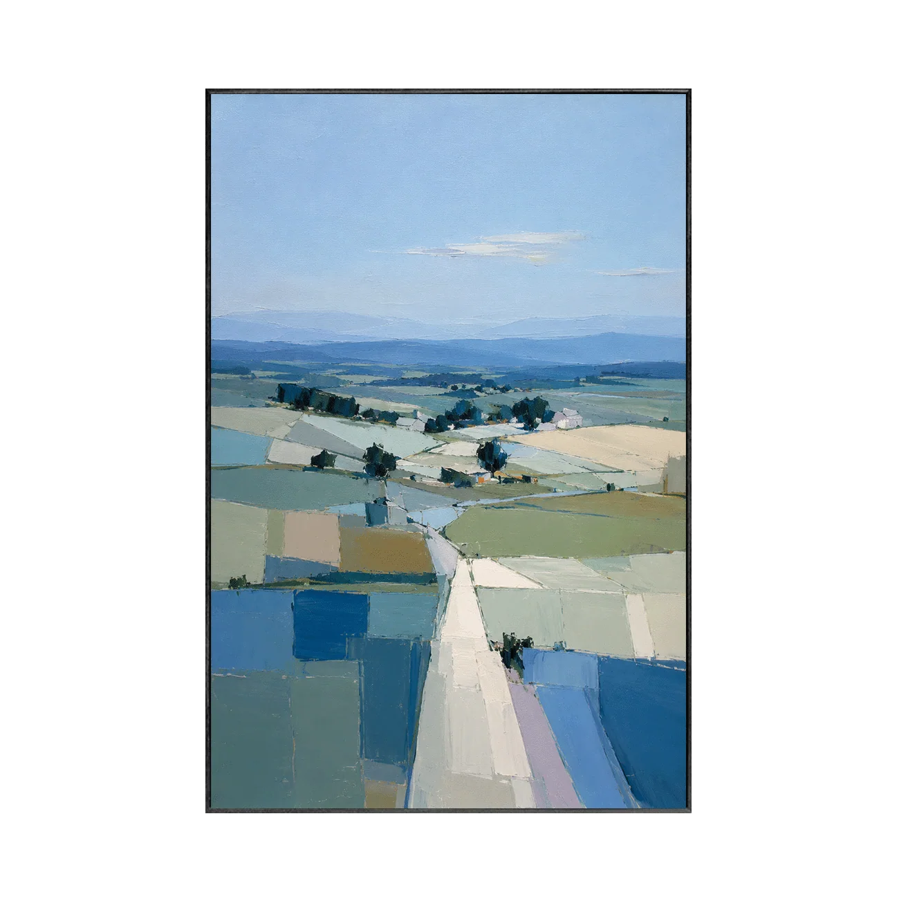 Blue Fields Landscape Wall Art | Oildeco