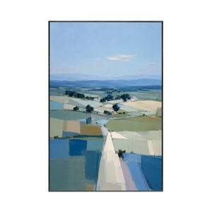 Blue Fields Landscape Wall Art | Oildeco