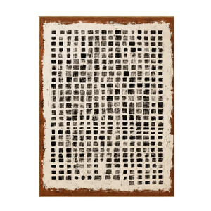 Weathered Black Square Grid Wall Art | OILDECO