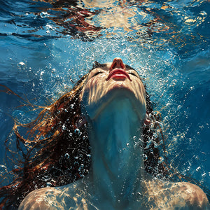Upward Gaze beneath Blue Water Wall Art artwork view | OILDECO