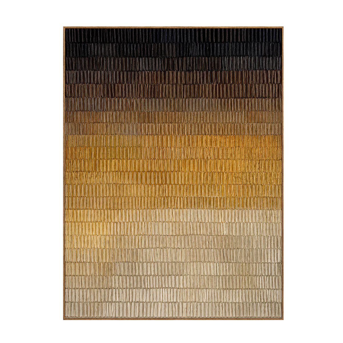 Ochre Glow in a Ribbed Gradient Wall Art