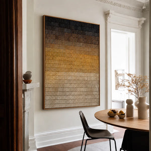 Ochre Glow in a Ribbed Gradient Wall Art styled interior scene 1 | OILDECO