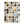 Soft Blue and Ochre Patchwork Grid Wall Art | OILDECO