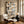 Soft Blue and Ochre Patchwork Grid Wall Art styled interior scene 1 | OILDECO