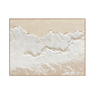 Ivory Surf over a Sandy Shore Wall Art | OILDECO