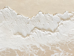Ivory Surf over a Sandy Shore Wall Art artwork view | OILDECO
