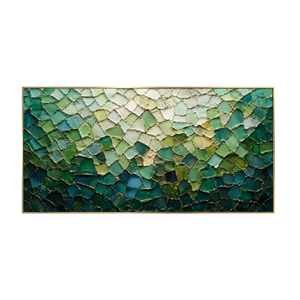 Emerald Mosaic with a Pale Green Glow Wall Art | OILDECO