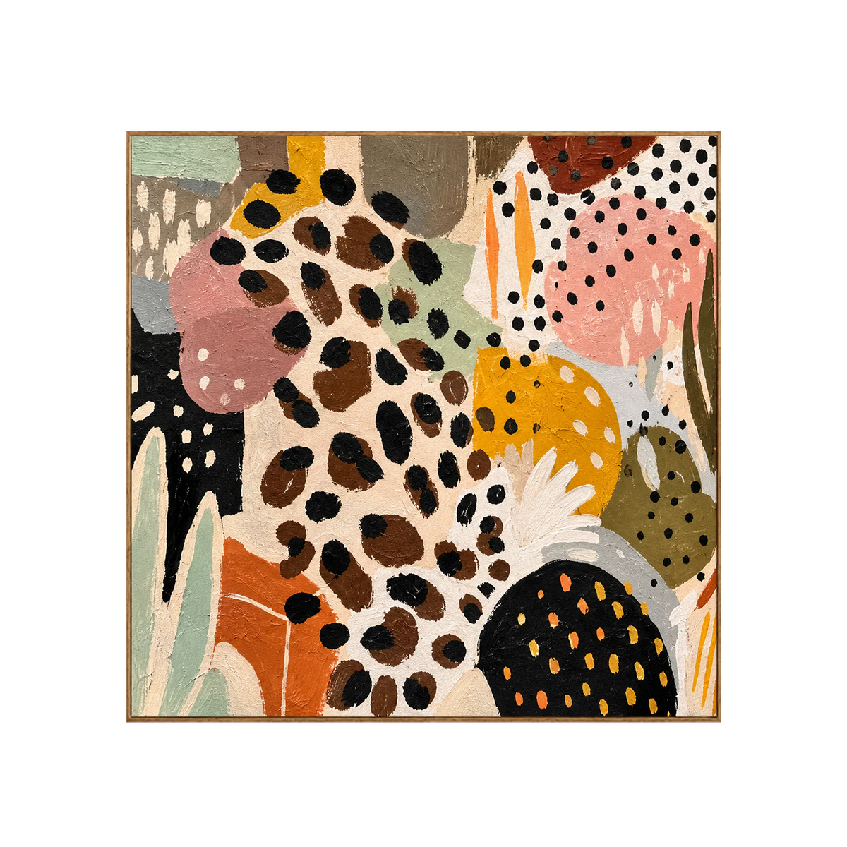 Leopard Spots and Colorful Organic Shapes Wall Art