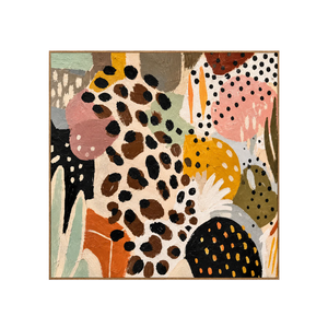 Leopard Spots and Colorful Organic Shapes Wall Art | OILDECO