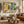 Cobalt Forms in an Ochre Fantasy Garden Wall Art styled interior scene 4 | OILDECO