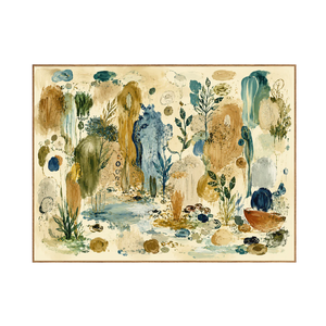 Ochre and Teal Botanical Daydream Wall Art | OILDECO