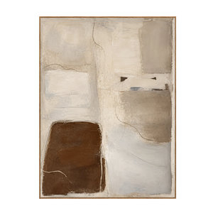 Soft Taupe Blocks with a Deep Brown Accent Wall Art | OILDECO