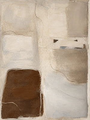 Soft Taupe Blocks with a Deep Brown Accent Wall Art artwork view | OILDECO