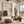 Soft Taupe Blocks with a Deep Brown Accent Wall Art styled interior scene 2 | OILDECO