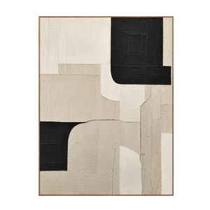 Black Corners and Cream Curves Wall Art | OILDECO