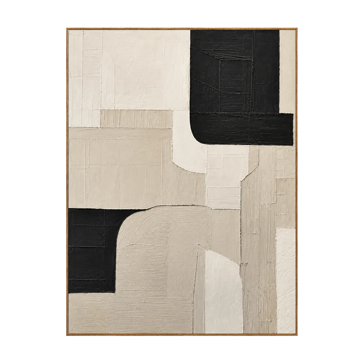 Black Corners and Cream Curves Wall Art