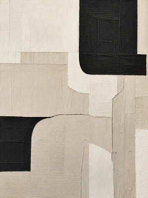 Black Corners and Cream Curves Wall Art artwork view | OILDECO