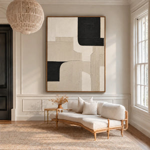 Black Corners and Cream Curves Wall Art styled interior scene 4 | OILDECO