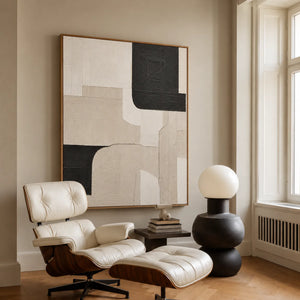 Black Corners and Cream Curves Wall Art styled interior scene 5 | OILDECO